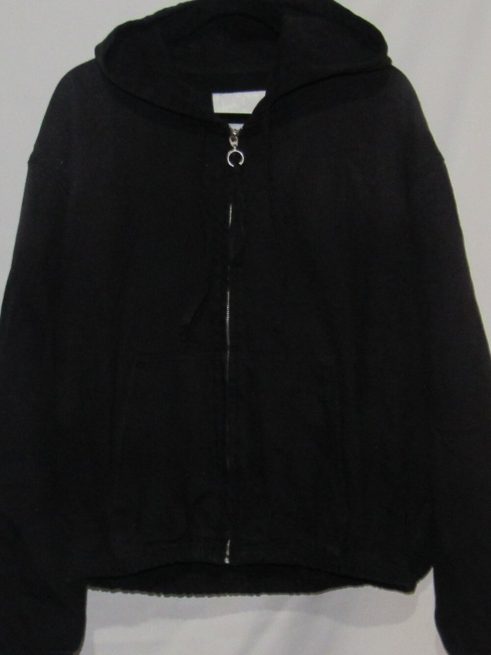 Zara Heavy Black Hooded Denim Jacket, Size L, 100% Cotton            ZA522